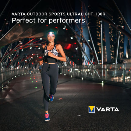 Outdoorová sportovní ultralehká čelovka H30R, 300 lm, žlutá