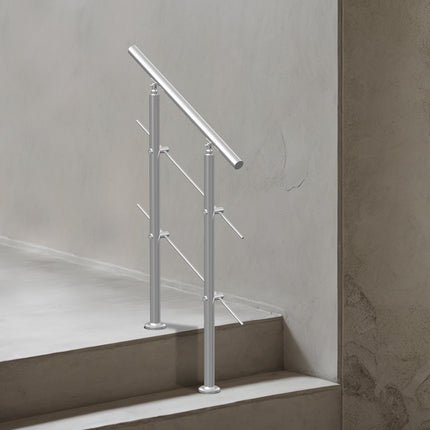 Outdoor Stair Handrail, 31.5 In Stainless Steel, 2 Bars