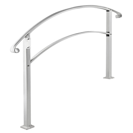 Outdoor Stair Handrail, 3-Step Adjustable Wrought Iron