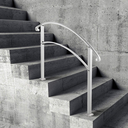 Outdoor Stair Handrail, 3-Step Adjustable Wrought Iron
