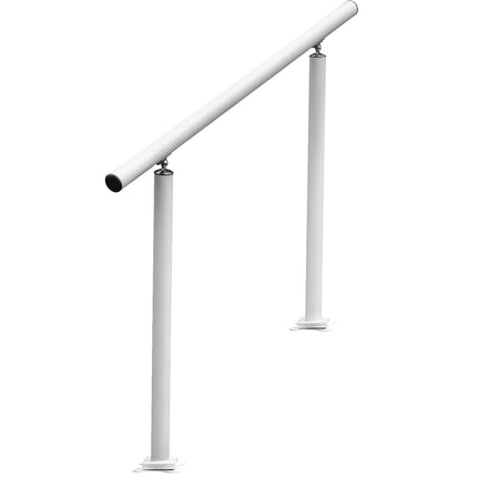 Outdoor Stair Handrail, 4ft, Adjustable, White Aluminum