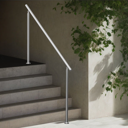 Outdoor Stair Handrail, 70.9 In Stainless Steel, Adjustable Kit