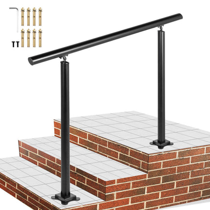 Outdoor Stair Handrail, Adjustable 0–60, 3 ft, Black