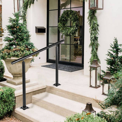 Outdoor Stair Handrail, Adjustable 0–60, 3 ft, Black