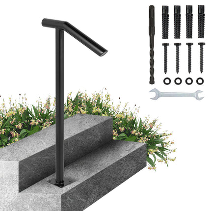 Outdoor Stair Handrail For 1–2 Steps, Iron, 441 Lb