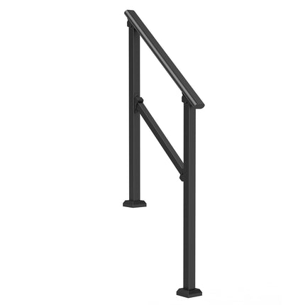 Outdoor Stair Handrail Kit, Carbon Steel, 40.5 in, Black