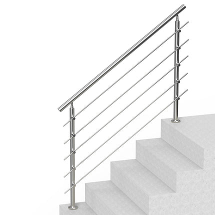 Outdoor Stair Handrail Kit, Stainless Steel, 59 in, 5 Bars