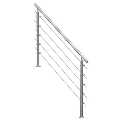 Outdoor Stair Handrail Kit, Stainless Steel, 59 in, 5 Bars