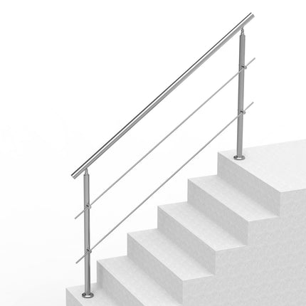 Outdoor Stair Handrail, Stainless Steel, 180 cm, 2 Rails