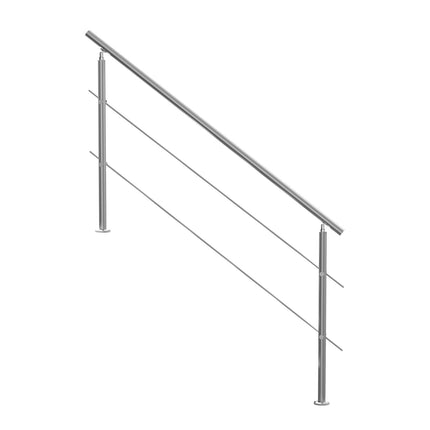 Outdoor Stair Handrail, Stainless Steel, 180 cm, 2 Rails