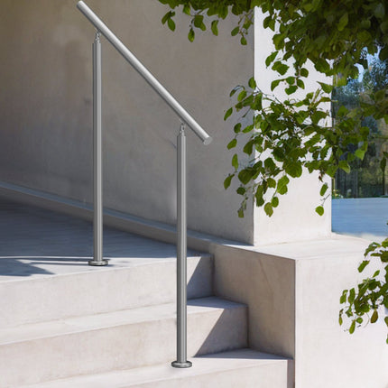 Outdoor Stair Handrail, Stainless Steel, 39.4 In Adjustable Kit