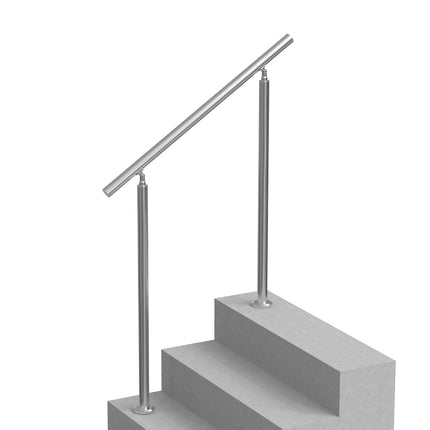 Outdoor Stair Handrail, Stainless Steel, 39.4 In Adjustable Kit