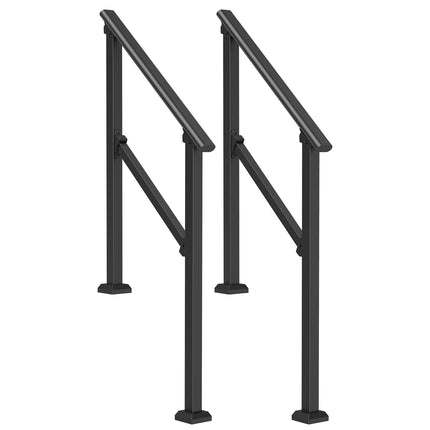 Outdoor Stair Handrails, 2-Pack Carbon Steel, Adjustable