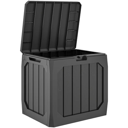 Zahradní úložný box, 121L, černá, odolný vůči povětrnosti, uzamykatelný
