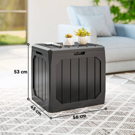 Zahradní úložný box, 121L, černá, odolný vůči povětrnosti, uzamykatelný