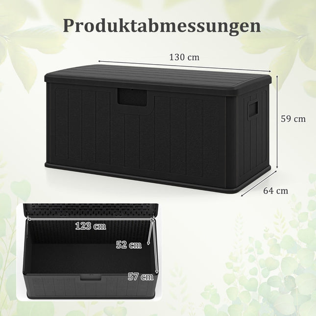 Zahradní úložný box, 378L, vodotěsný, uzamykatelné víko