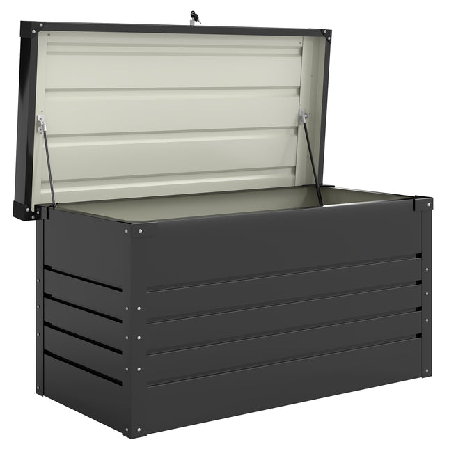 Zahradní úložný box, 450L ocel, uzamykatelný, vodotěsný