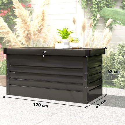 Zahradní úložný box, 450L ocel, uzamykatelný, vodotěsný