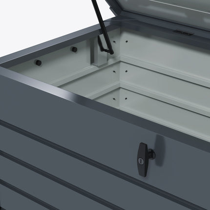 Zahradní úložný box, vodotěsný, 311L, tmavě šedá, ocel