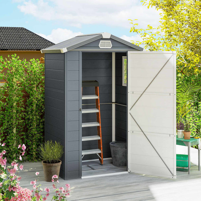 Outdoor Storage Shed, 1.1m², Polypropylene, Lockable Door