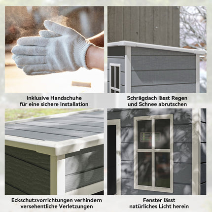 Outdoor Storage Shed, Polypropylene, Lockable Door