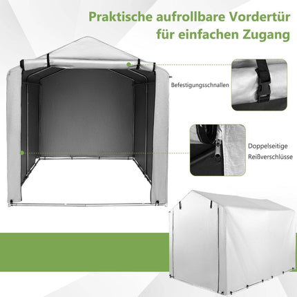 Outdoor Storage Shed, Waterproof Metal Frame, 160x218x164 cm