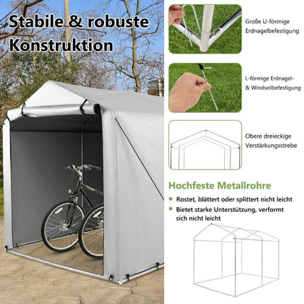 Outdoor Storage Shed, Waterproof Metal Frame, 160x218x164 cm