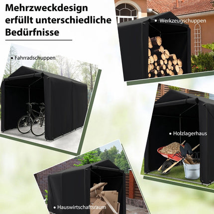 Outdoor Storage Shed, Waterproof Metal Frame, 160x218x164 cm