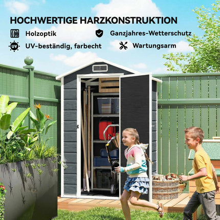Zahradní domek s oknem, větráním, zámkem – šedá