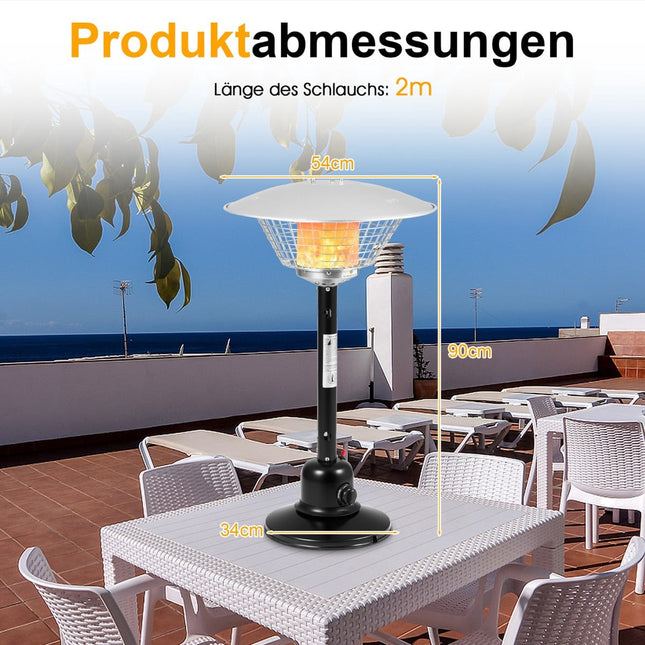 Venkovní stolní zářič, 3200W, černá, bezpečný a přenosný