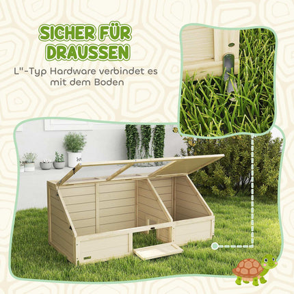 Venkovní výběh pro želvy, design s otevřeným dnem