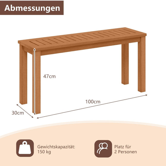Zahradní dřevěná lavice, dvoumístná, povrch s teakovým olejem, nosnost 150kg