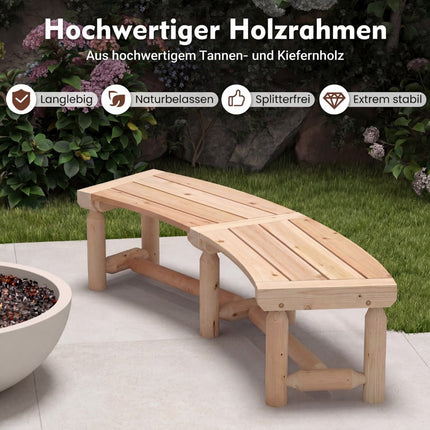 Zahradní dřevěná lavice, zaoblený design, 2-3 místa, nosnost 325kg