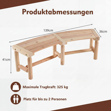 Zahradní dřevěná lavice, zaoblený design, 2-3 místa, nosnost 325kg