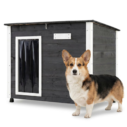 Outdoor Wooden Dog House with Removable Floor & Roof