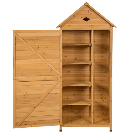 Zahradní dřevěný domek s 5 policemi, 70x35.5x160 cm
