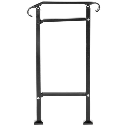 Outdoor Wrought Iron Stair Handrail, 1-Step, Black, Install Kit