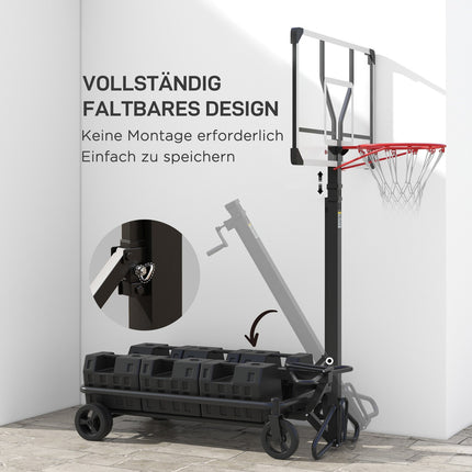 Nastavitelný venkovní basketbalový koš s kolečky, 130-310 cm