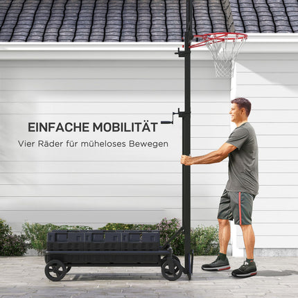 Nastavitelný venkovní basketbalový koš s kolečky, 130-310 cm