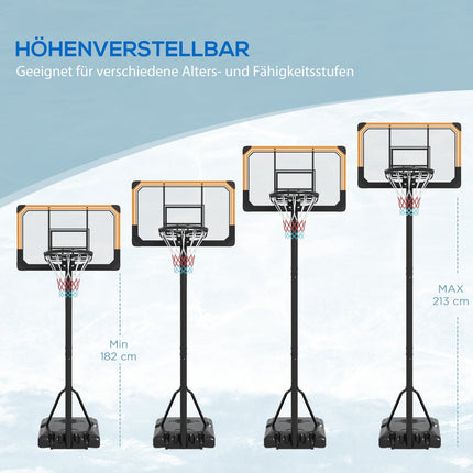 Adjustable outdoor basketball hoop with wheels - 182-213 cm