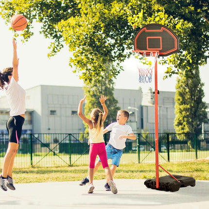 Nastavitelný venkovní basketbalový koš s kolečky – 194-249 cm