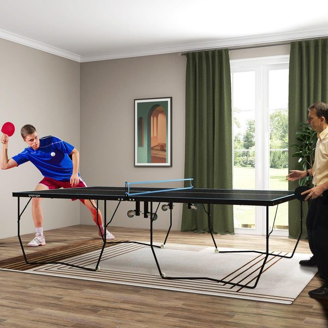 Folding outdoor table tennis table, wheels and net included