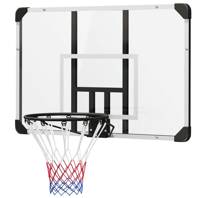 Outdoor wall-mounted basketball hoop with steel backboard