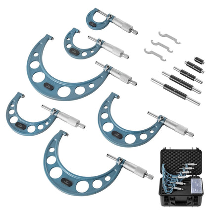 Outside Micrometer Set 0-6 In, 6-Piece, Case