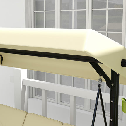 2-in-1 reclining garden swing, 3-seater, adjustable canopy
