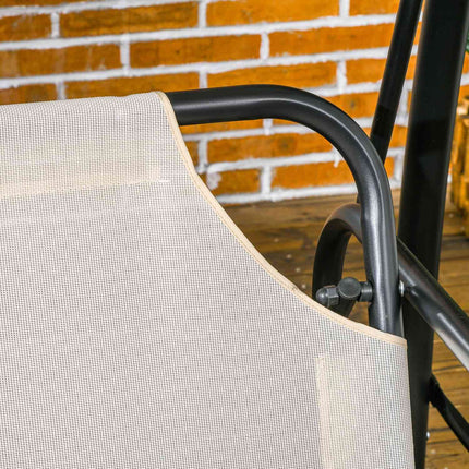 2-in-1 reclining 3-seat garden swing, cream white, 240 kg load