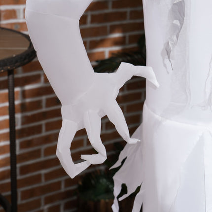 Nafukovací bílá čarodějnice, halloweenská dekorace s LED světly