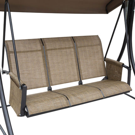 3-seat garden swing with adjustable canopy, 300 kg capacity