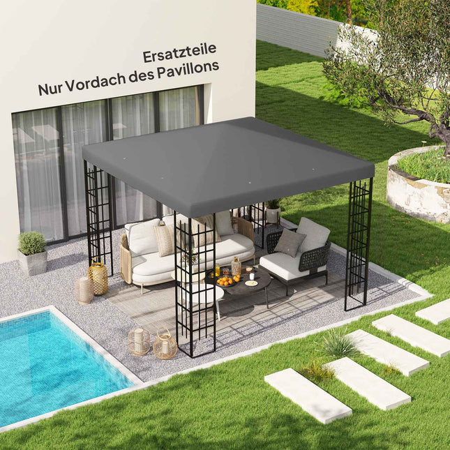 Vodotěsná střešní krytina na altán, 3x3m, tmavě šedá, 370gsm