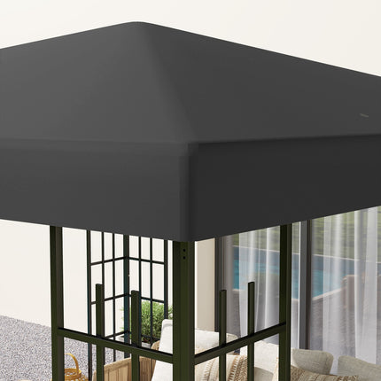Waterproof Gazebo roof cover, 3x3m, dark grey, 370gsm